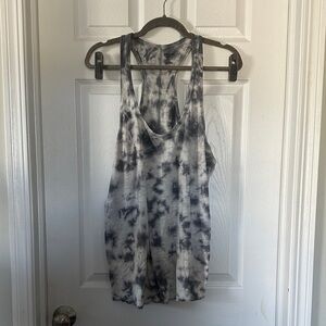Mossimo Supply Co. Black and White Tie-Dye Tank Top